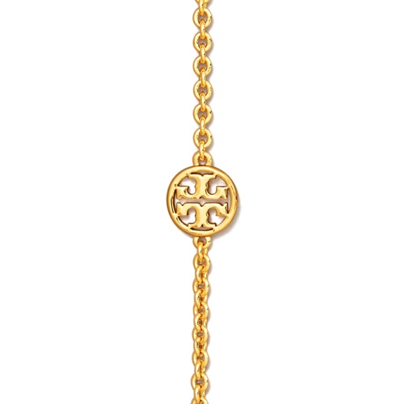 TORY BURCH • Gold Delicate Miller Logo Necklace - Picture 5 of 7